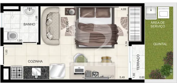 Flat com 1 Quarto à venda, 29m² no Vila São Pedro, São Paulo