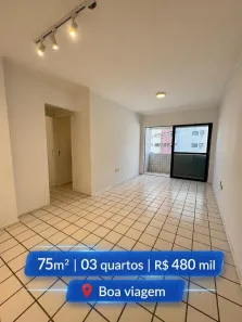 Apartamento com 3 Quartos à venda, 75m² no Boa Viagem, Recife
