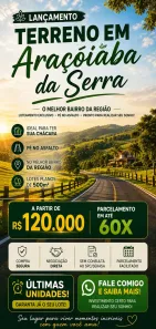 Lote/Terreno à venda, 1000m² no Jundiacanga, Araçoiaba da Serra