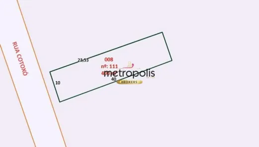 Lote/Terreno à venda, 400m² no Vila Pires, Santo André