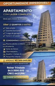 Apartamento com 2 Quartos à venda, 57m² no Pitimbu, Natal