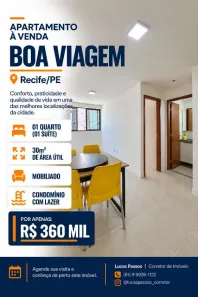 Apartamento com 1 Quarto à venda, 30m² no Boa Viagem, Recife