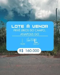 Lote/Terreno à venda, 420m² no Privê Lírios do Campo, Anápolis