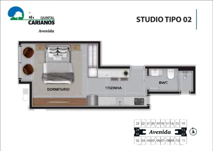 Apartamento com 1 Quarto à venda, 30m² no Carianos, Florianópolis