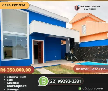 Casa com 1 Quarto à venda, 70m² no Samburá (Tamoios), Cabo Frio