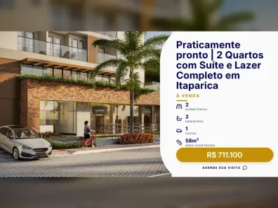 Apartamento com 2 Quartos à venda, 58m² no Coqueiral de Itaparica, Vila Velha