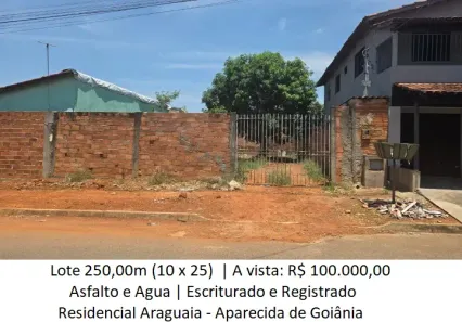 Lote/Terreno à venda, 250m² no Residencial Araguaia, Aparecida de Goiânia