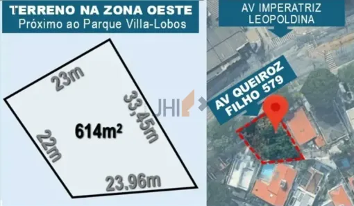 Lote/Terreno à venda, 614m² no Vila Hamburguesa, São Paulo