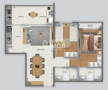 Apartamento com 2 Quartos à venda, 69m² no Parque da Represa, Jundiaí