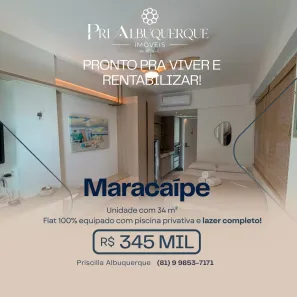 Flat com 1 Quarto à venda, 34m² no Porto de Galinhas, Ipojuca
