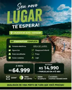 Lote/Terreno à venda, 500m² no Recreio Topázio (Caucaia do Alto), Cotia