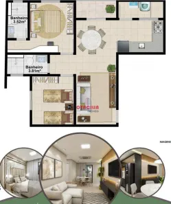 Apartamento com 2 Quartos à venda, 64m² no Vila Assunção, Santo André