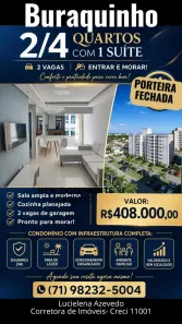 Apartamento com 2 Quartos à venda, 50m² no Buraquinho, Lauro de Freitas