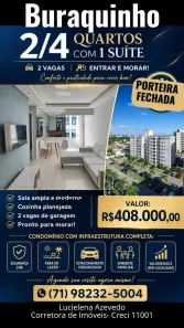 Apartamento com 2 Quartos à venda, 55m² no Buraquinho, Lauro de Freitas