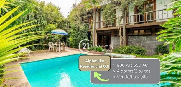 Casa de Condomínio com 4 Quartos para alugar, 650m² no Alphaville, Santana de Parnaíba