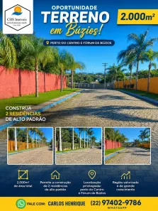 Lote/Terreno à venda, 2000m² no , Armação dos Búzios