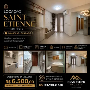 Apartamento com 3 Quartos para alugar, 82m² no Goiabeira, Cuiabá