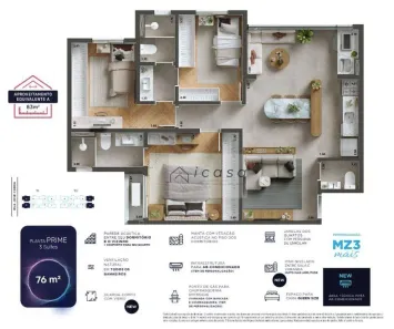 Apartamento com 3 Quartos à venda, 77m² no Conjunto Residencial Trinta e Um de Março, São José dos Campos