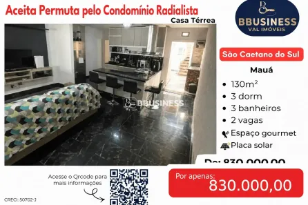 Casa com 3 Quartos à venda, 130m² no Mauá, São Caetano do Sul