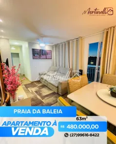 Apartamento com 3 Quartos à venda, 63m² no Praia da Baleia, Serra