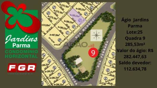 Lote/Terreno à venda, 285m² no Jardins Parma, Senador Canedo