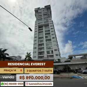 Apartamento com 3 Quartos à venda, 89m² no Praça 14 de Janeiro, Manaus