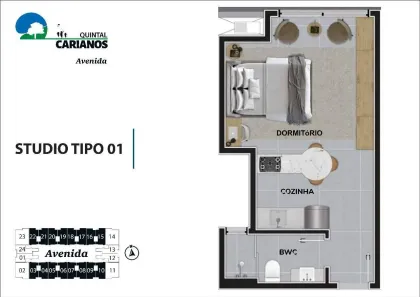 Apartamento com 1 Quarto à venda, 30m² no Carianos, Florianópolis