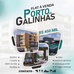 Apartamento com 1 Quarto à venda, 33m² no Porto de Galinhas, Ipojuca