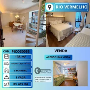 Cobertura com 3 Quartos à venda, 135m² no Rio Vermelho, Salvador