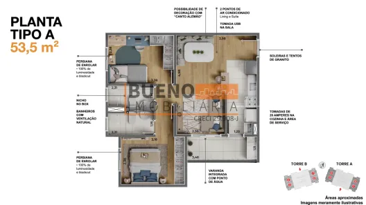 Apartamento com 2 Quartos à venda, 54m² no Residencial Furlan, Santa Bárbara D'Oeste