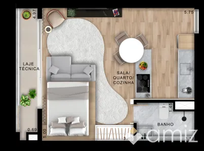 Apartamento com 1 Quarto à venda, 37m² no Setor Bueno, Goiânia