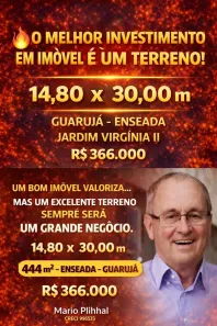 Lote/Terreno à venda, 444m² no Jardim Virgínia, Guarujá