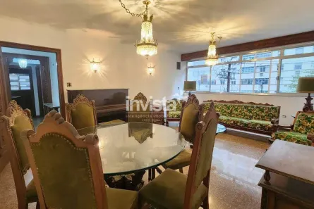 Apartamento com 3 Quartos para alugar, 137m² no Gonzaga, Santos