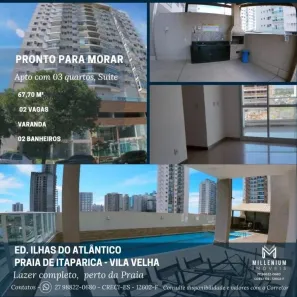 Apartamento com 3 Quartos à venda, 67m² no Praia de Itaparica, Vila Velha
