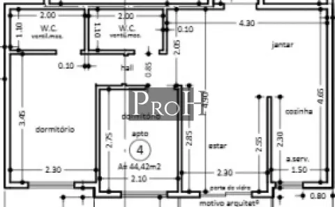 Apartamento com 2 Quartos à venda, 44m² no Paraíso, Santo André