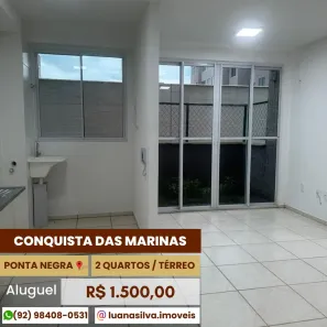 Apartamento com 2 Quartos para alugar, 60m² no Ponta Negra, Manaus