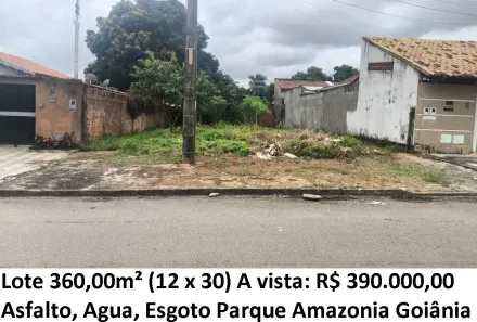 Lote/Terreno à venda, 360m² no Parque Amazônia, Goiânia