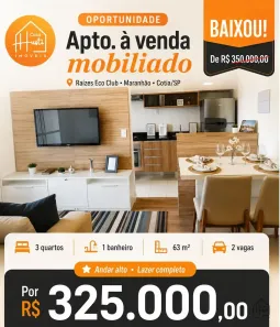 Apartamento com 3 Quartos à venda, 63m² no Maranhão, Cotia