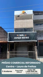 Prédio Comercial à venda, 596m² no Centro, Lauro de Freitas
