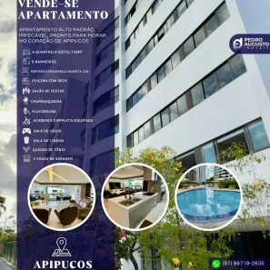 Apartamento com 4 Quartos à venda, 158m² no Monteiro, Recife