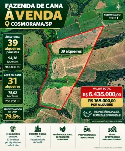 Fazenda/Sítio à venda, 943800m² no Centro, Cosmorama