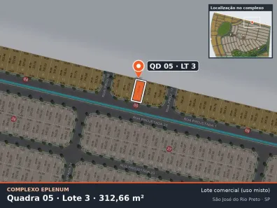 Lote/Terreno à venda, 313m² no Eparque Mirage, São José do Rio Preto