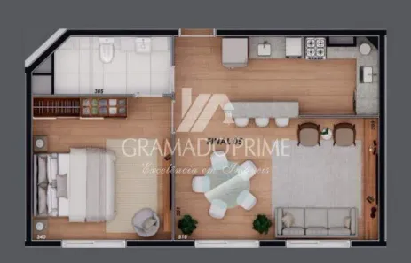 Apartamento com 1 Quarto à venda, 61m² no Centro, Canela