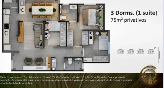 Apartamento com 2 Quartos à venda, 75m² no Buru, Salto