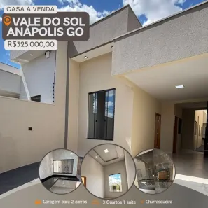 Casa com 3 Quartos à venda, 93m² no Residencial Vale do Sol, Anápolis