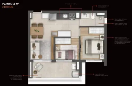 Apartamento com 2 Quartos à venda, 48m² no Pinheiros, São Paulo