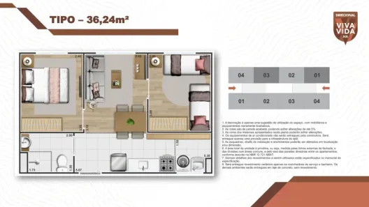 Apartamento com 2 Quartos à venda, 36m² no Sapiranga-Coité, Fortaleza