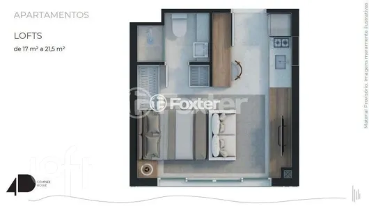 Apartamento com 1 Quarto à venda, 21m² no Floresta, Porto Alegre