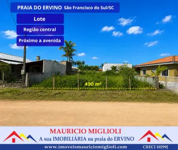 Lote/Terreno à venda, 490m² no Praia do Ervino, São Francisco do Sul