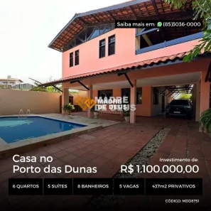 Casa com 6 Quartos à venda, 437m² no Porto das Dunas, Aquiraz
